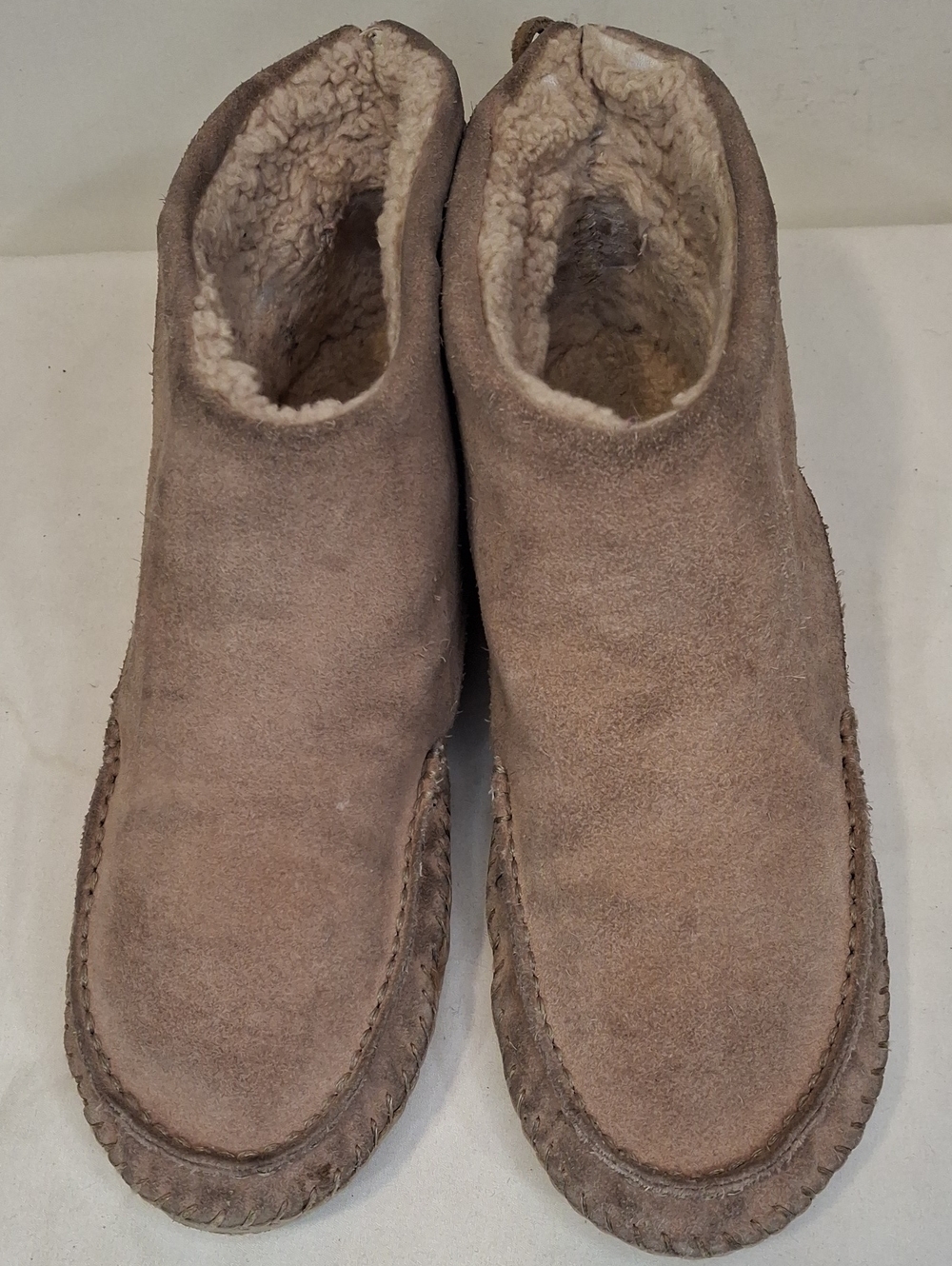 Tory Burch Women's Suede Shearling Moccasin Boots - Taupe